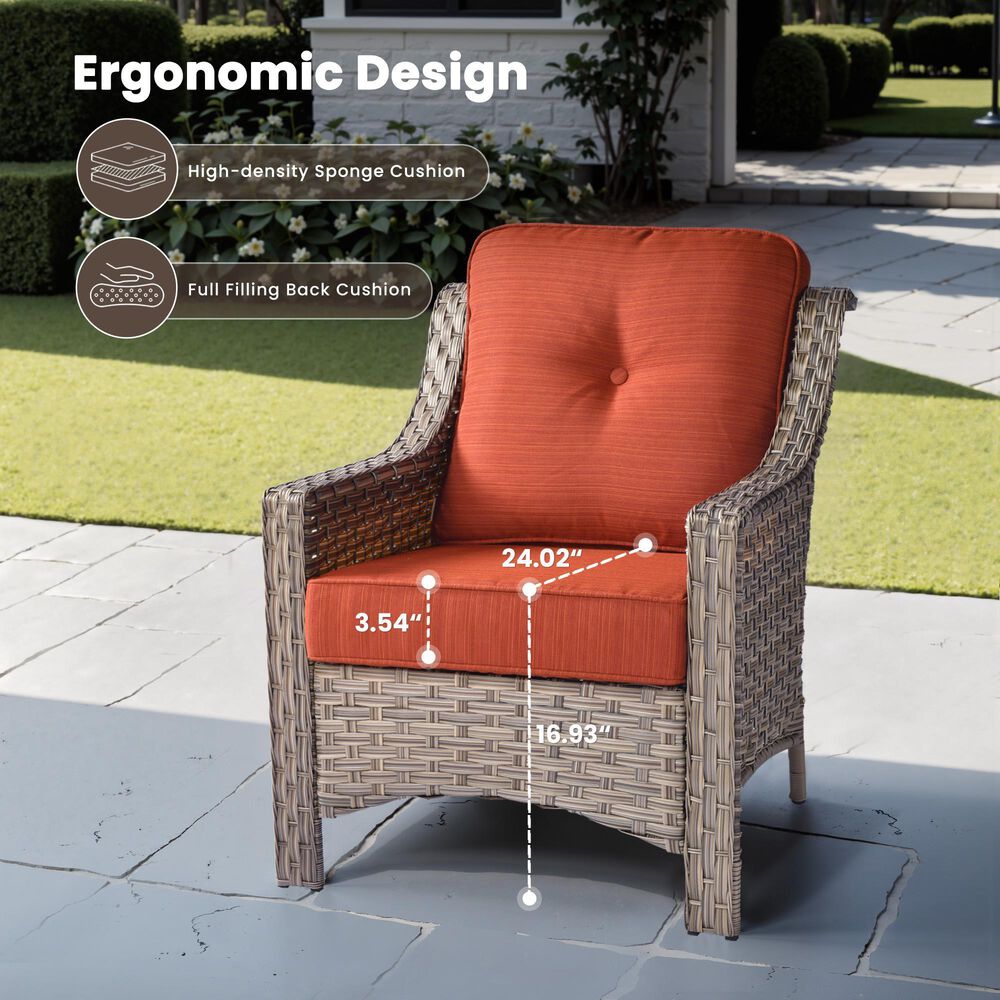 HOMLUX Outdoor Arm Chair in Orange (Set of 2), , large