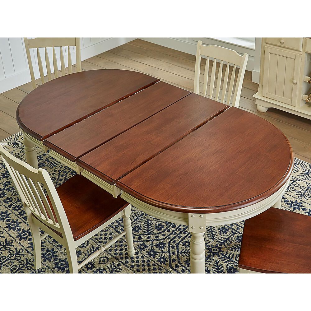 A-America British Isles Table in Buttermilk and Merlot with 2-12" Leaves, , large