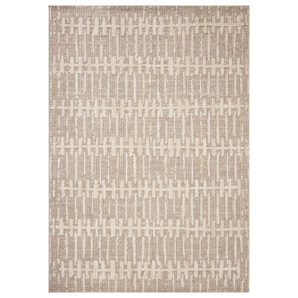 Amber Lewis x Loloi Bexley Taupe and Natural 6"6" x 9"3" Area Rug, , large
