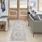 Nourison Astra Machine Washable 2"2" x 8" Silver and Grey Runner, , large