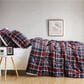 Pem America Truly Soft Cuddle Warmth 3-Piece King Comforter Set in Blue to Red Plaid, , large