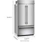 KitchenAid 24.2 Cu. Ft. French Door Bottom Mount Refrigerator in PrintShield Stainless Steel, , large