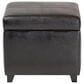 Baxton Studio Leather Cube Storage Ottoman in Dark Brown, , large