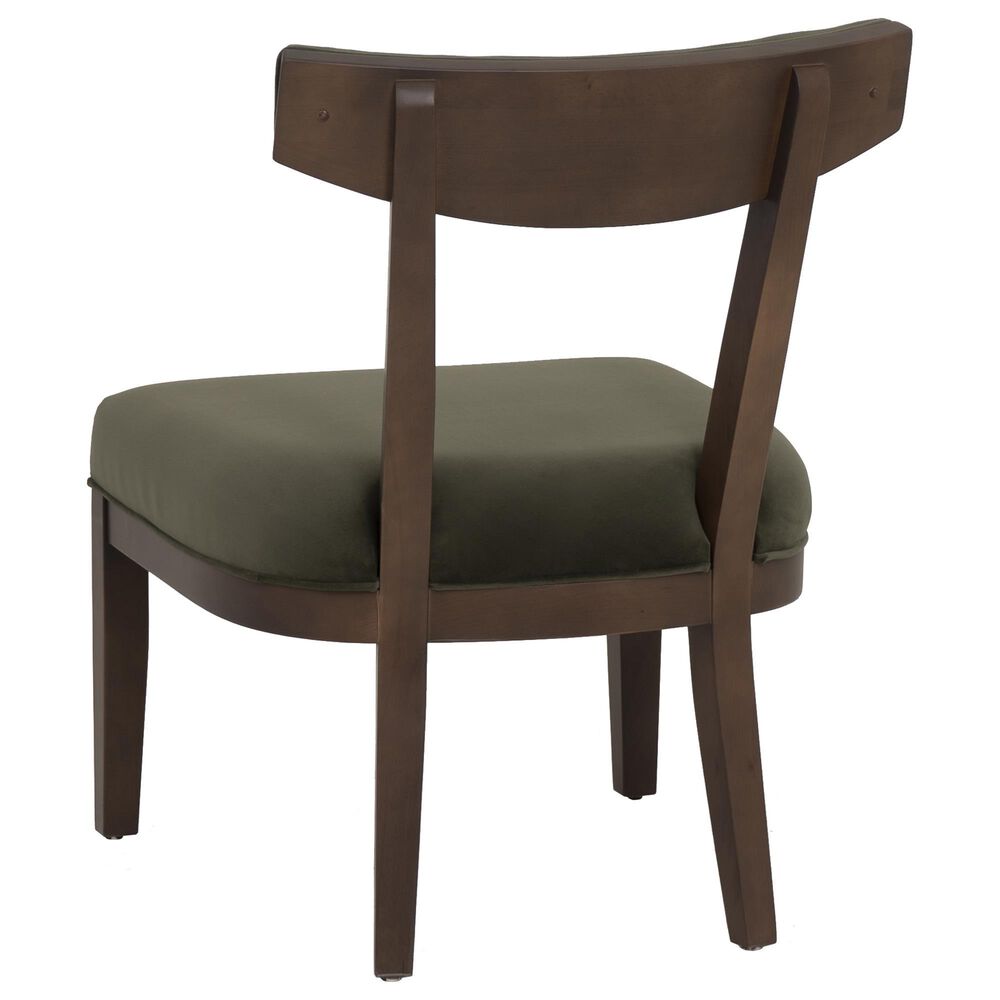 Linon Home Decor Ballard Side Chair with Green Cushion in Warm Maple Truffle, , large