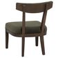 Linon Home Decor Ballard Side Chair with Green Cushion in Warm Maple Truffle, , large