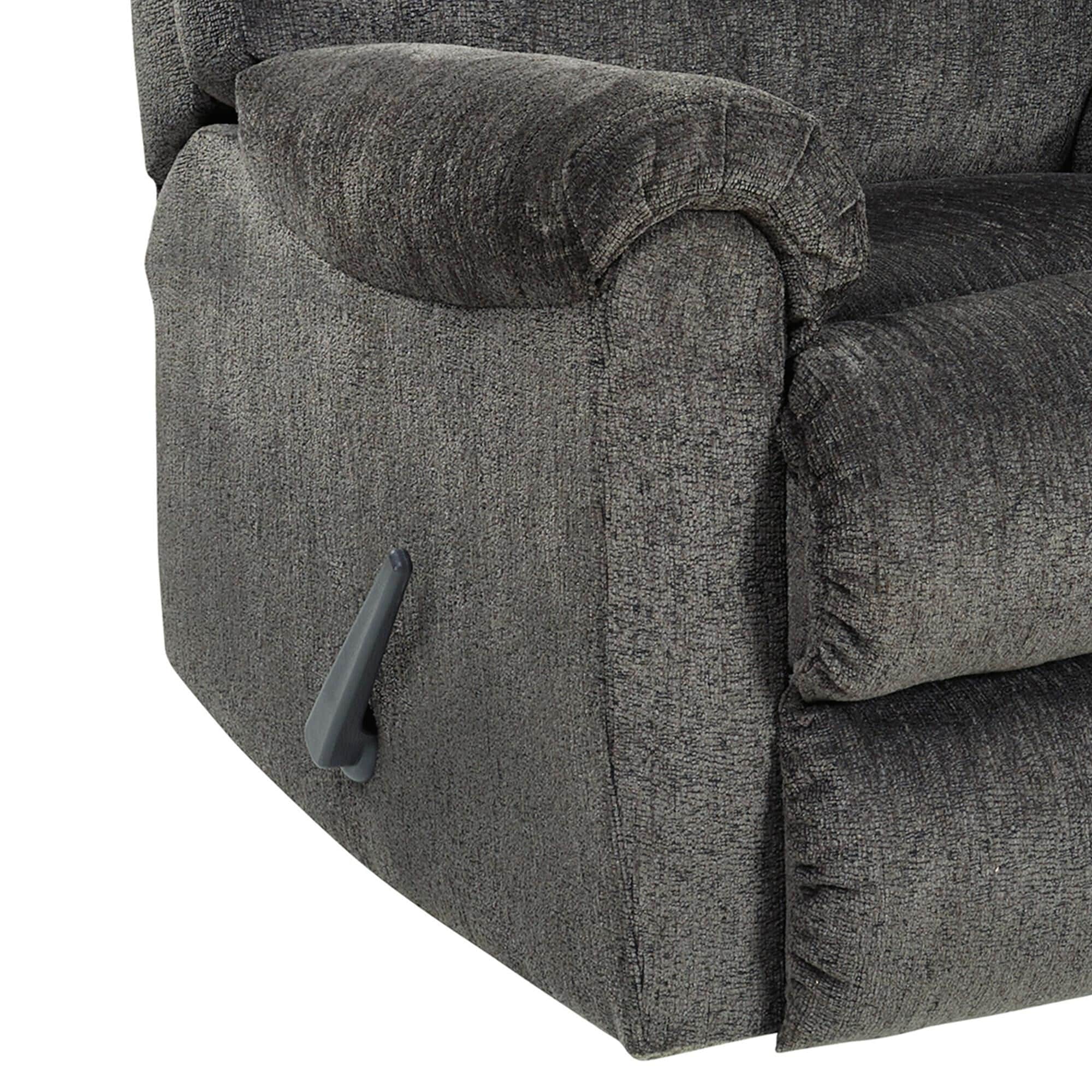 Signature Design by Ashley Ballinasloe Rocker Recliner in Smoke Shop NFM
