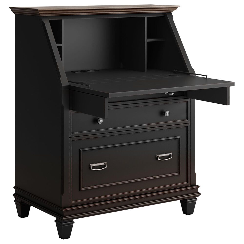 Wycliff Bay Hartford Secretary Desk in Black and Cherry, , large