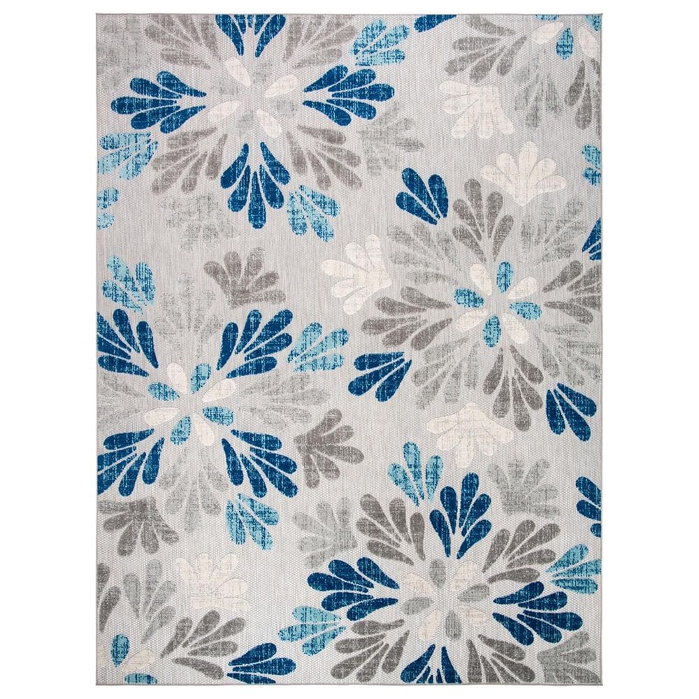 Safavieh Cabana CBN800F 9" x 12" Grey and Blue Indoor/Outdoor Area Performance Rug, , large