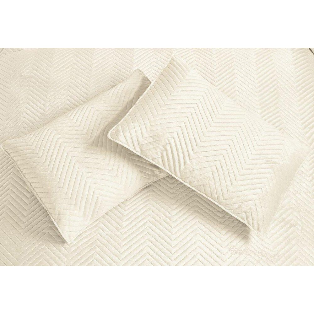 Duke Imports Virah Bella Micromink 3-Piece Full/Queen Quilt Set in Alabaster Chevron, , large