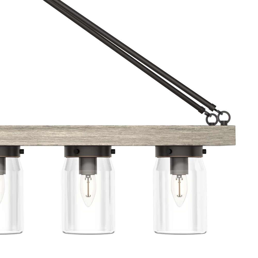 Hunter Devon Park 5-Light Linear Chandelier in Onyx Bengal and Barnwood, , large