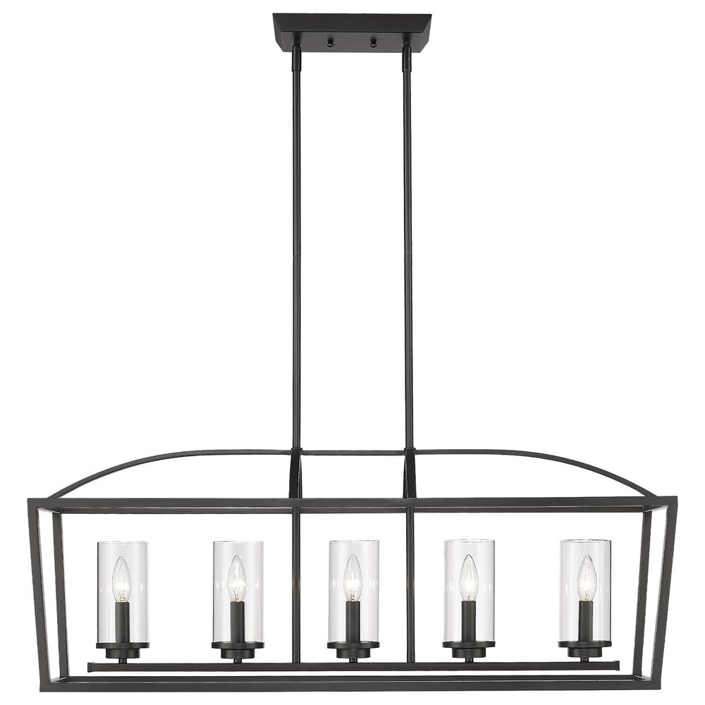 Golden Lighting Mercer Linear 5-Light Pendant in Matte Black, , large