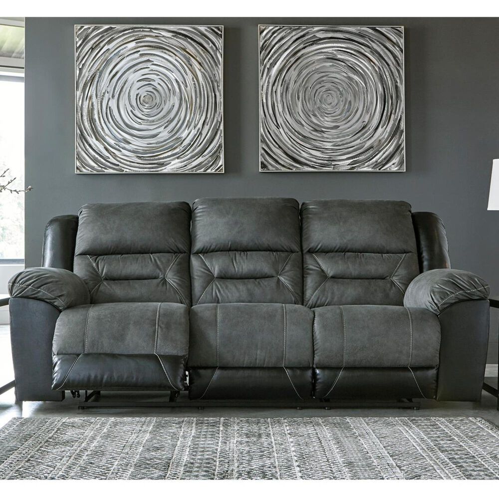 Signature Design by Ashley Earhart Manual Reclining Sofa in Slate, , large