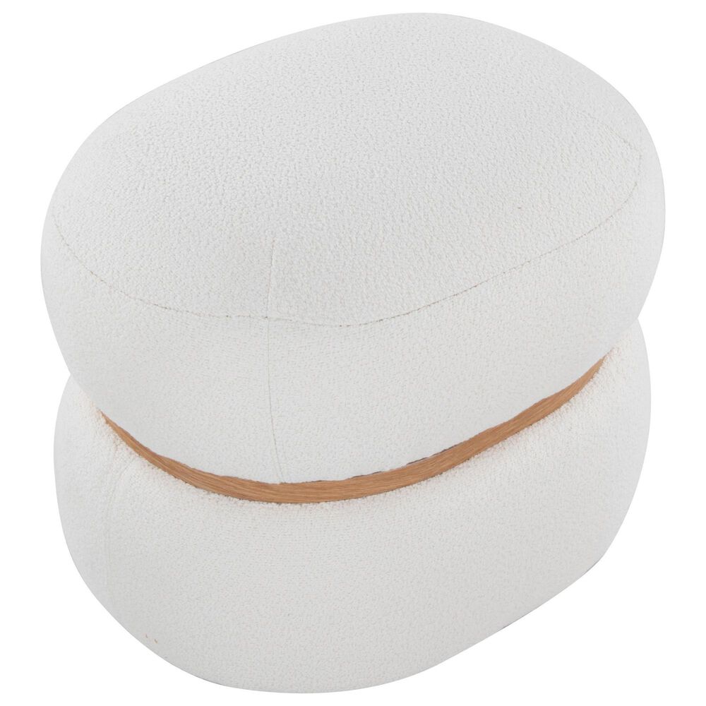 Lumisource Cinch Pouf Ottoman in Cream, , large