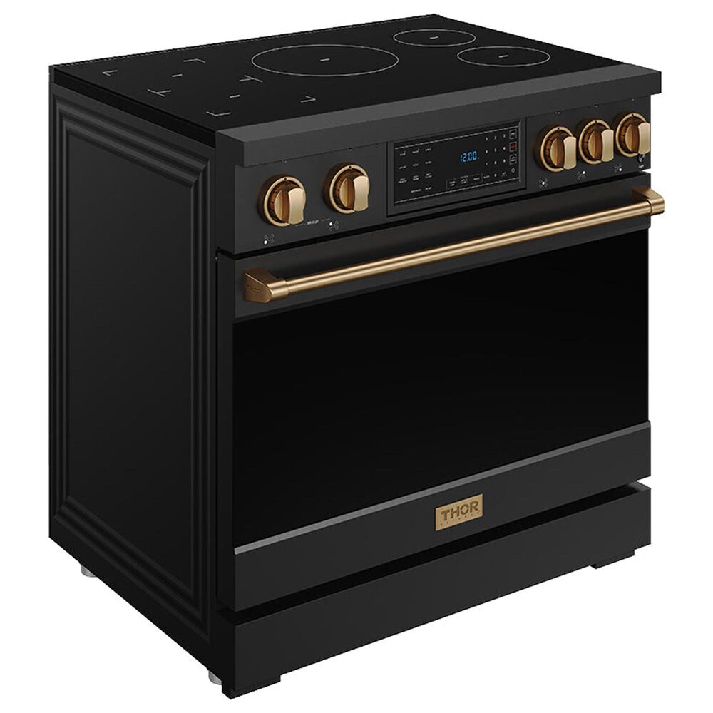 Thor Kitchen Gordon Ramsay 6 Cu. Ft. Professional Induction Range with Bronze Handle Kit in Black, , large