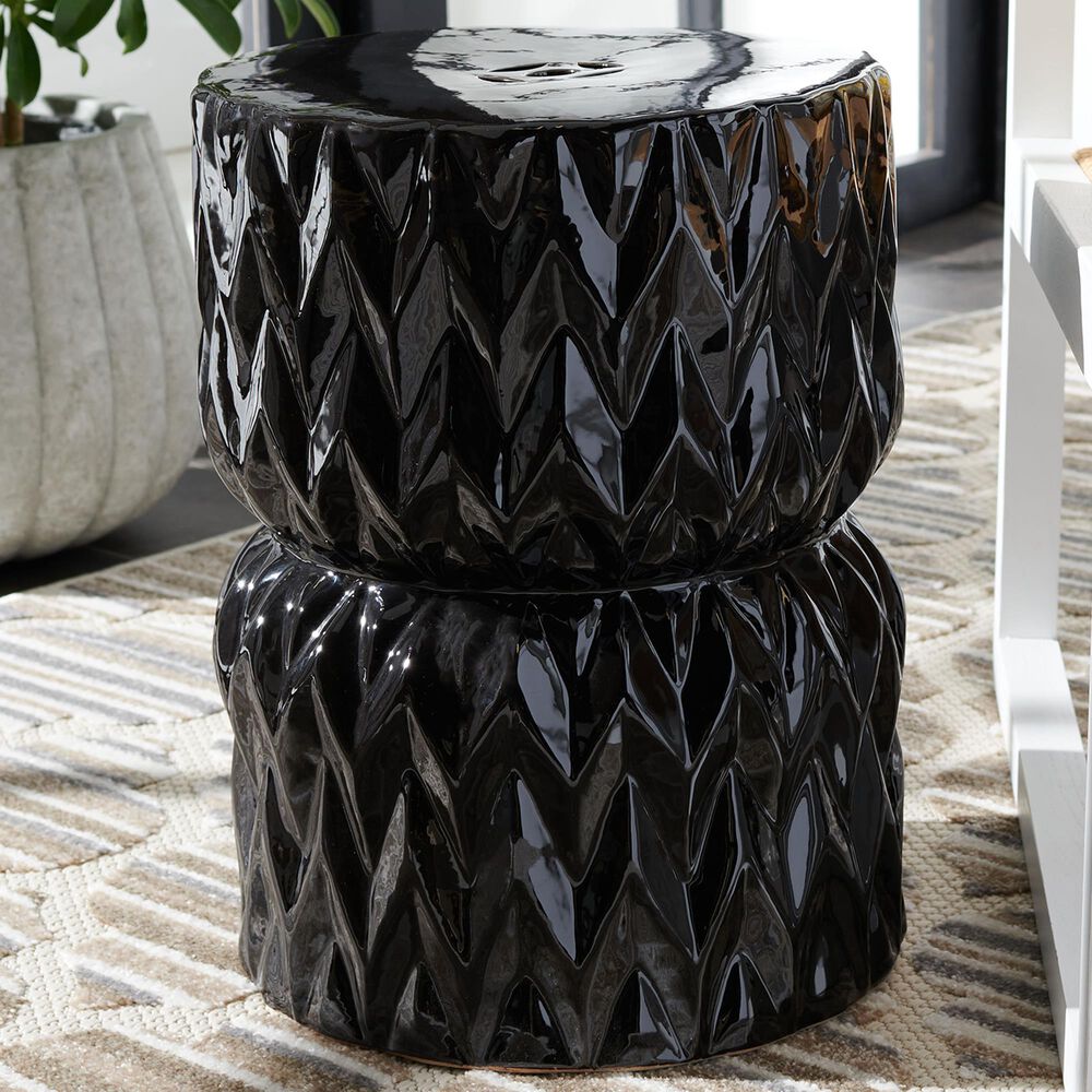 Safavieh Pansy Garden Stool in Black, , large