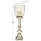 Maple and Jade 7" x 22" Hurricane Lamp in Silver, , large