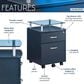 Rta Products Rolling File Cabinet with Glass Top in Graphite, , large