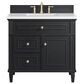James Martin Vanities Lorelai 36" Single Vanity in Black Onyx with 3 cm White Zeus Quartz Top, , large