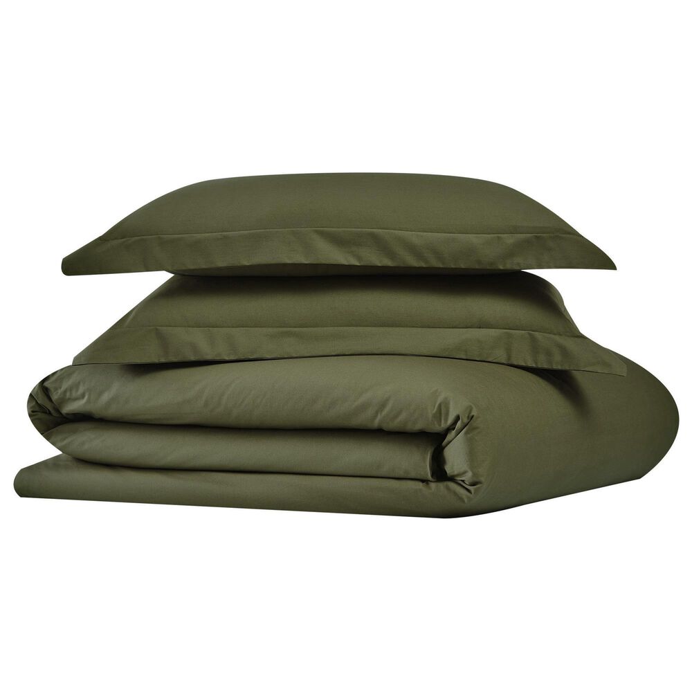 Pem America Cannon Solid Percale 3-Piece King Duvet Set in Green, , large