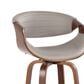 LumiSource Symphony 30" Swivel Barstool with Pewter Grey Upholstery in Walnut and Black (Set of 2), , large