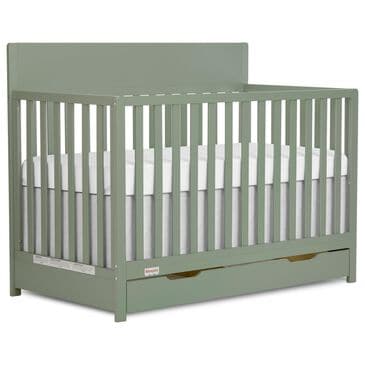Evolur Meadowbrook 4-In-1 Convertible Crib with Drawer in Meadow Green, , large