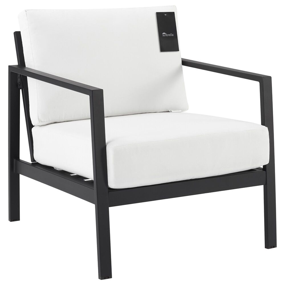 Linon Home Decor Holland Patio Armchair with Black Frame in Natural, , large