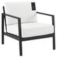 Linon Home Decor Holland Patio Armchair with Black Frame in Natural, , large