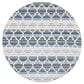 Safavieh Cabana CBN333M 3" Round Blue and Grey Indoor/Outdoor Area Performance Rug, , large