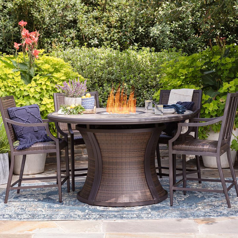 Creative Courtyards Calusa Pines 7-Piece Fire Pit in Brown, , large