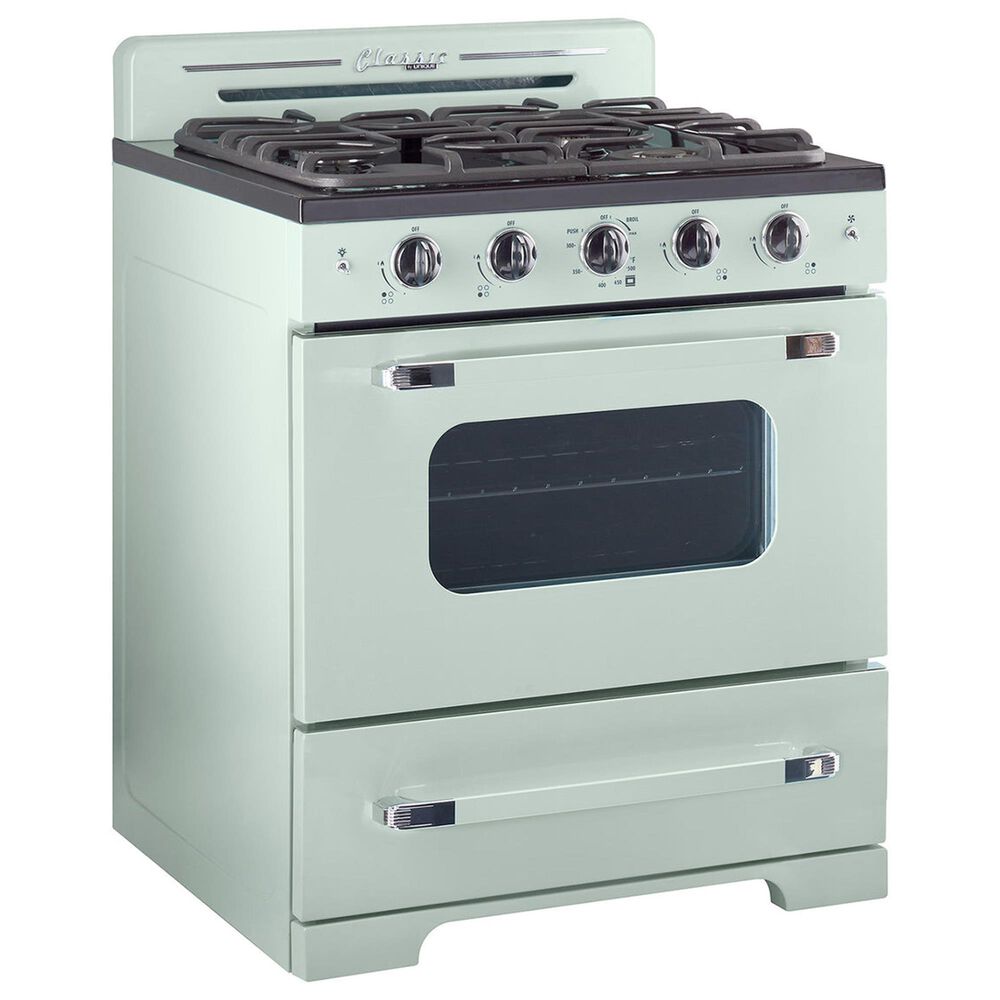 Unique Appliances Classic Retro 30" Radiant Electric Glass Top Convection Range in Summer Mint Green, , large