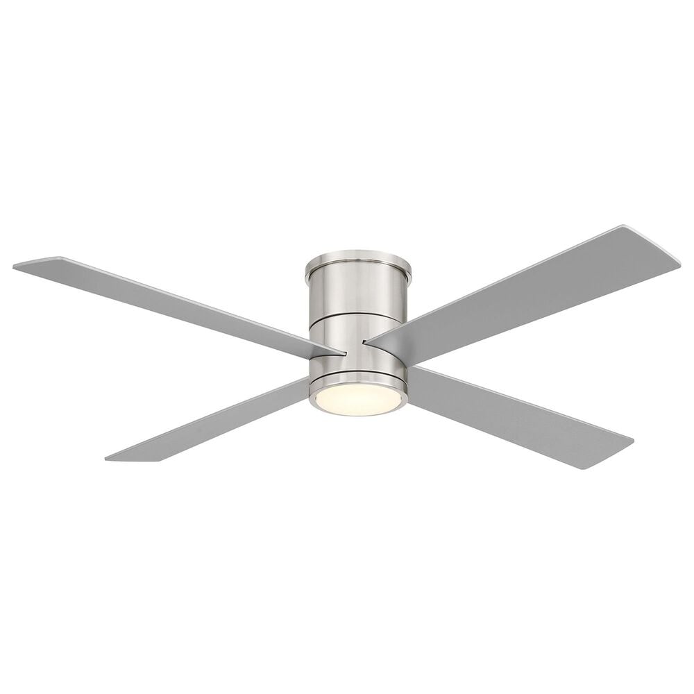 Minka-Aire Falco 54" Flush Mount Ceiling Fan with LED Light in Brushed Nickel, , large