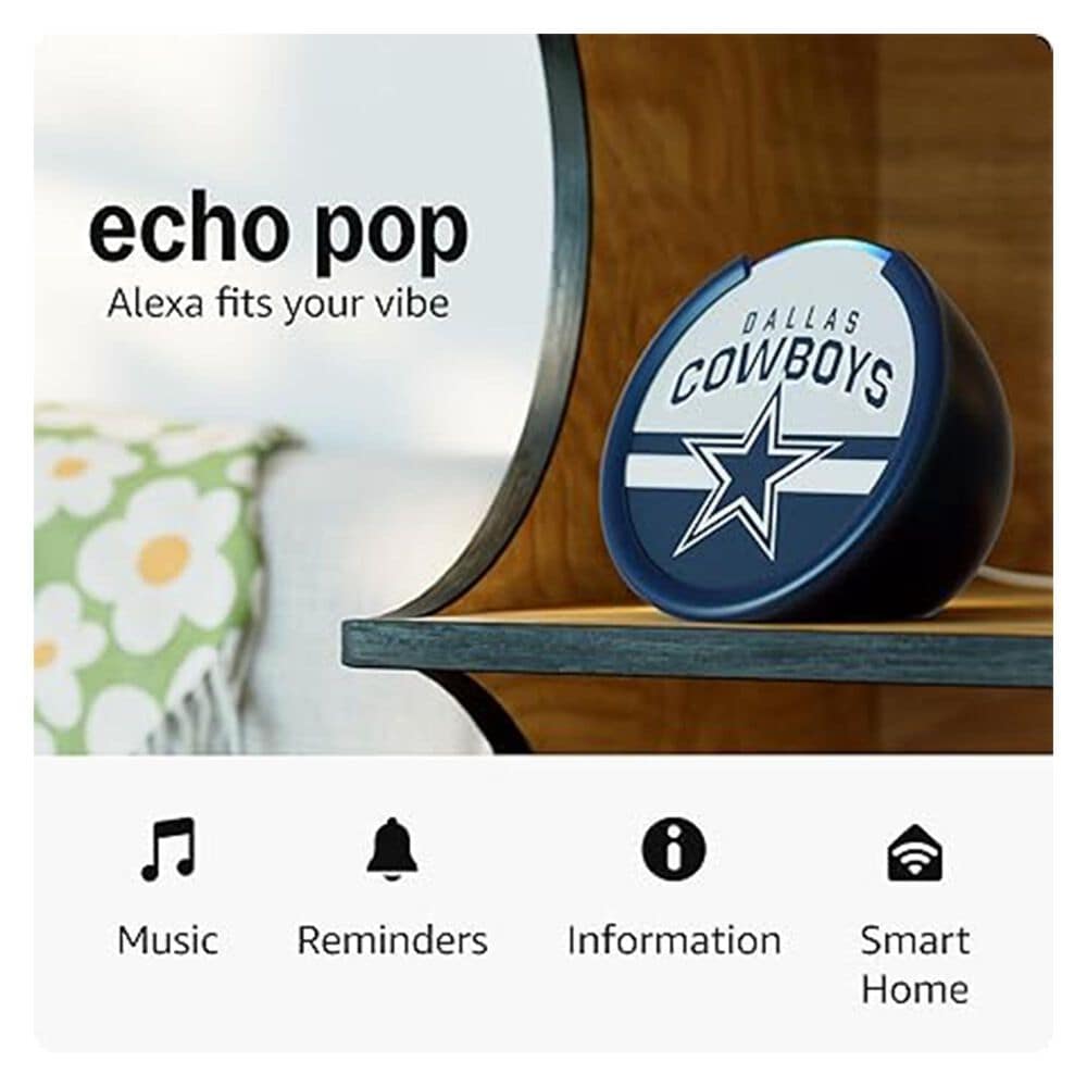 Amazon Echo Pop (newest model) | Officially Licensed NFL Limited-Edition | Dallas Cowboys ('25-26 Season Design), , large
