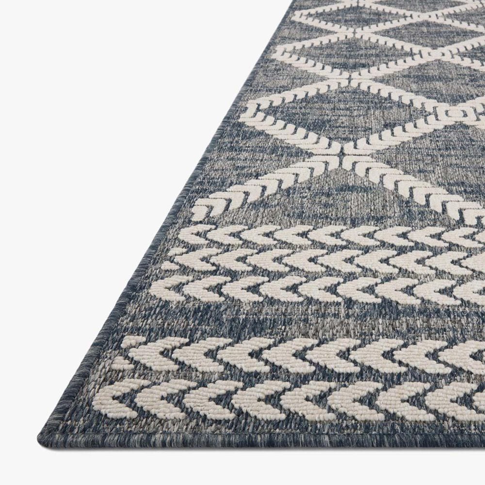 Loloi II Rainier RAI-05 2&#39;3&quot; x 7&#39;7&quot; Denim and Ivory Indoor/Outdoor Area Performance Rug, , large