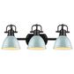 Golden Lighting Duncan 3-Light Bath Vanity in Matte Black and Light Blue, , large