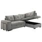 Coaster Roanne Fabric Upholstered Sleeper Sectional Sofa Grey, , large