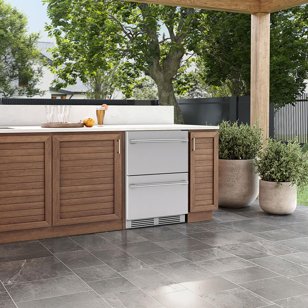 Zephyr 5.1 Cu. Ft. Outdoor Dual Zone Drawer Refrigerator in Stainless Steel, , large