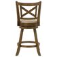 Armen Living Kodi Swivel Counter Height Stool with Light Scone Upholstery in Sepia Brown, , large