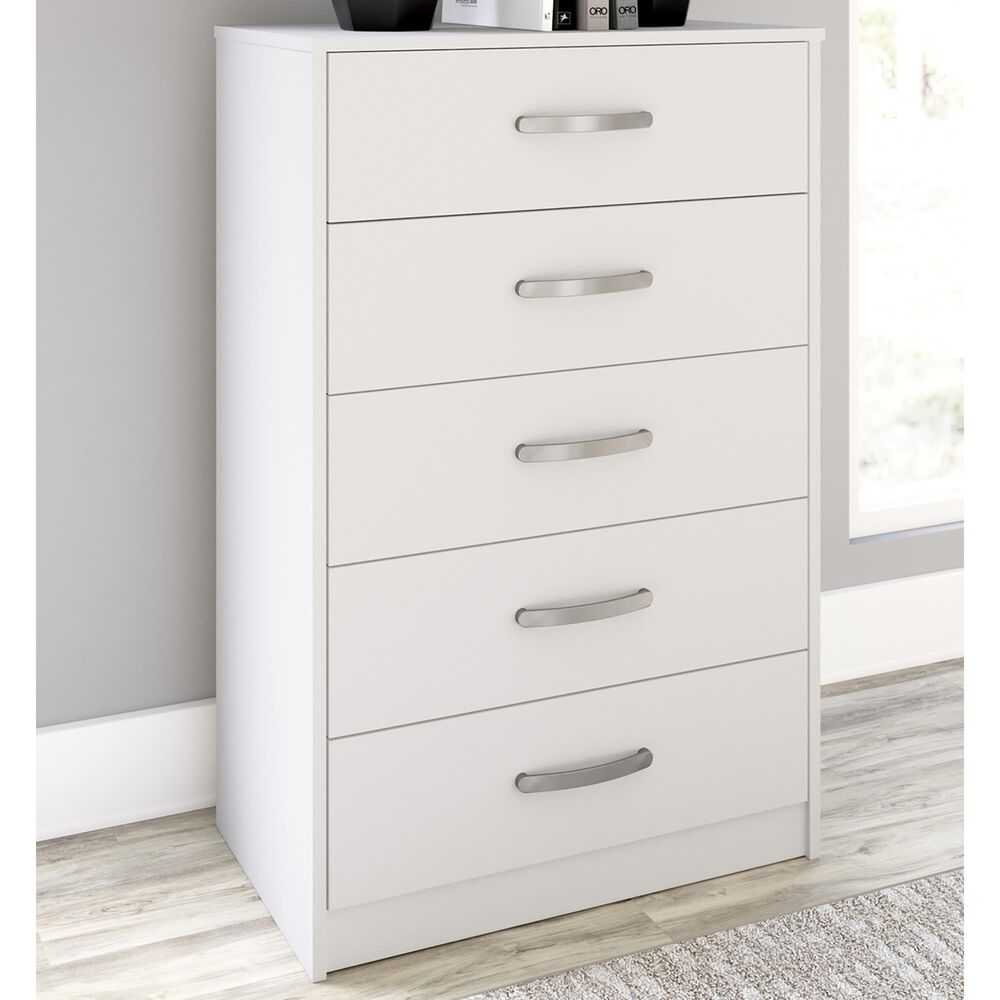 Ashley Flannia 5-Drawer Chest in White, , large