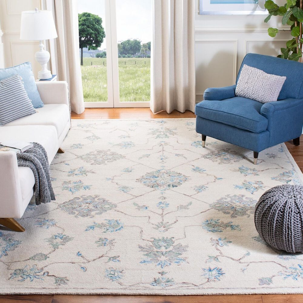 Safavieh Micro-Loop Oriental 8&#39; x 10&#39; Ivory and Grey Area Rug, , large