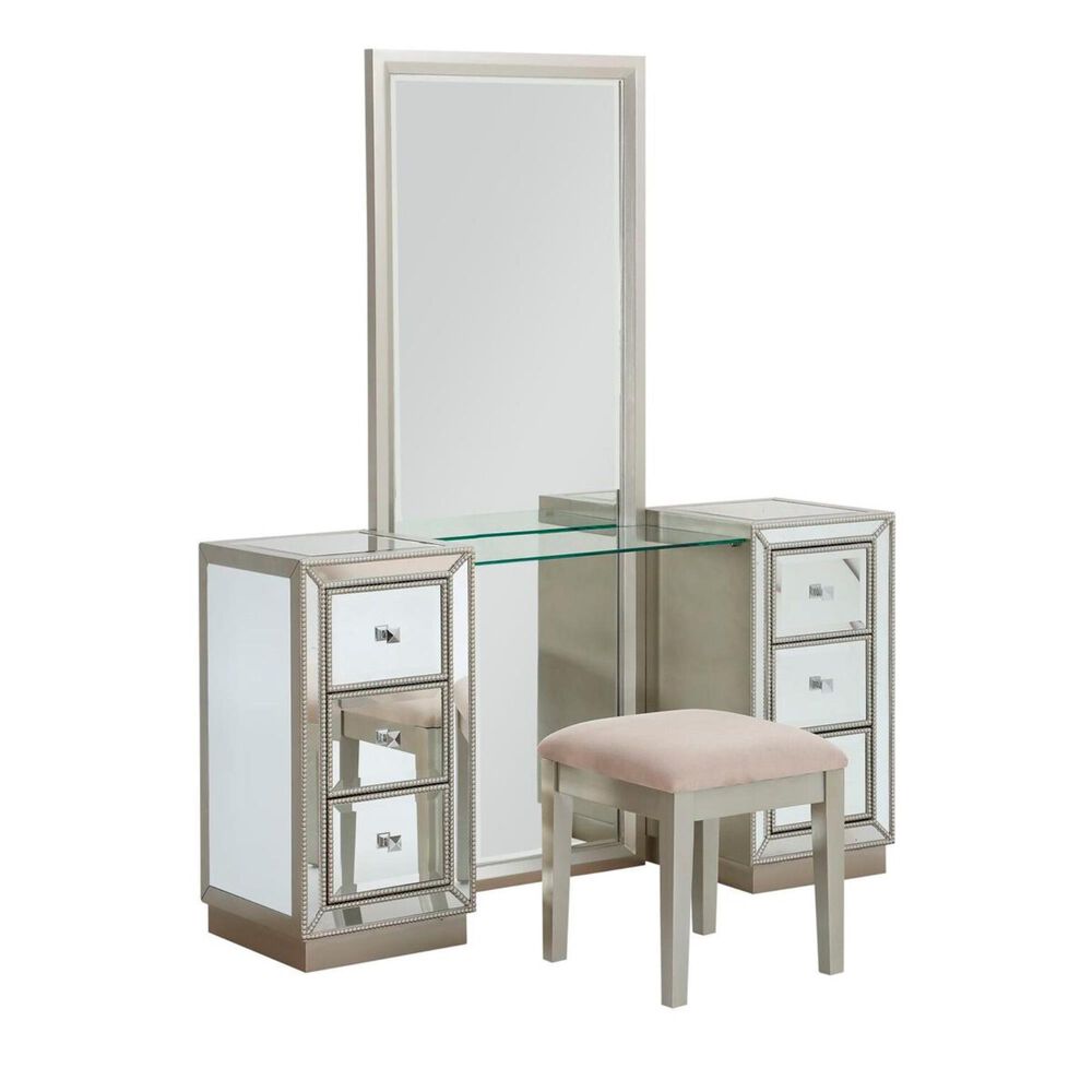 Shell Island Furniture Elsinore Vanity and Mirror in Champagne, , large