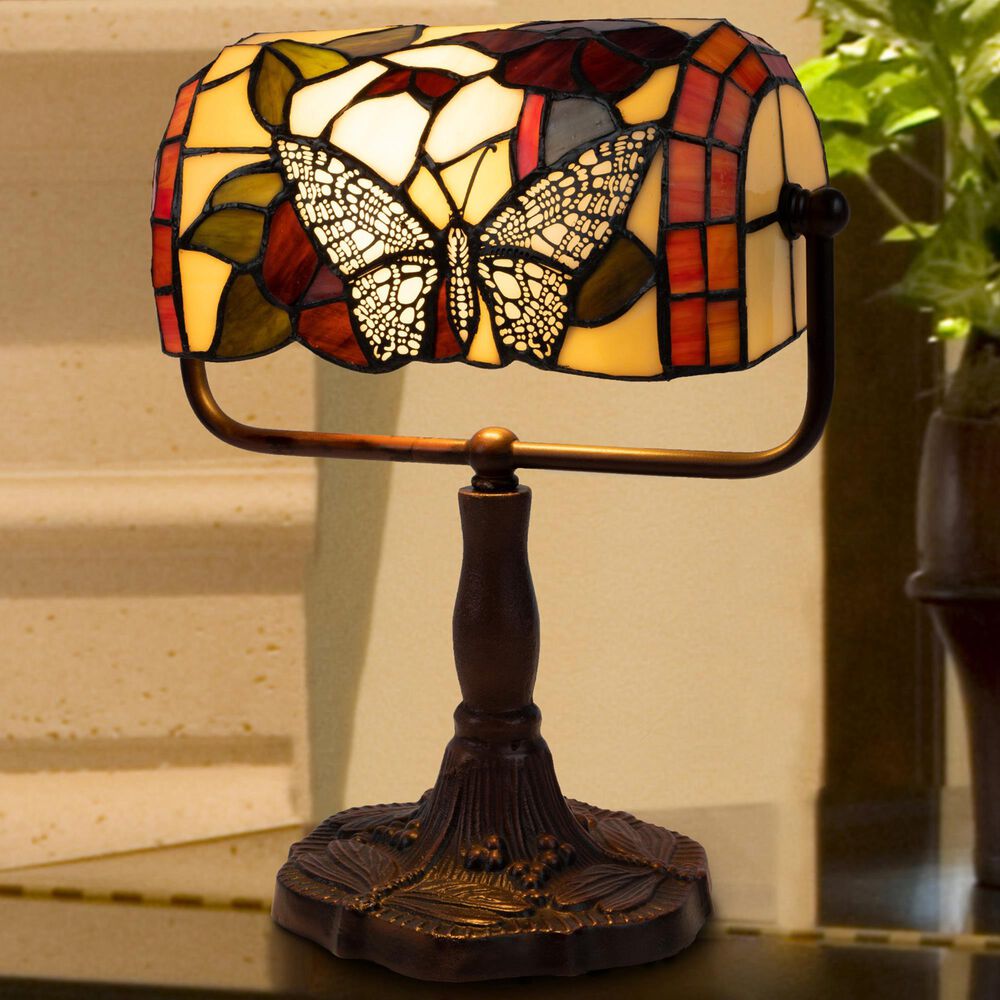 Timberlake Tiffany Style Bankers Lamp in Brown, , large