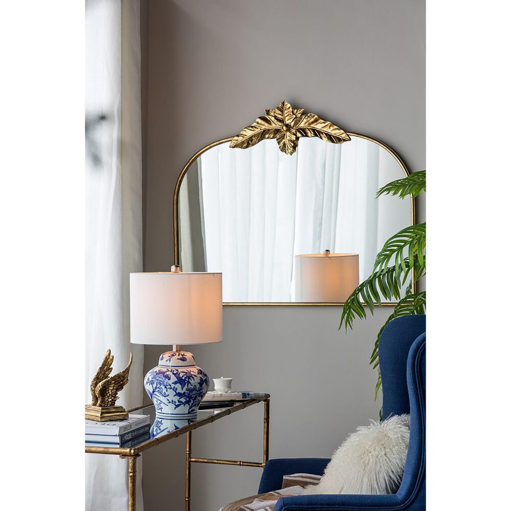 A&amp;B Home Floral Vase Table Lamp in Blue and White, , large