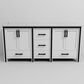 Lexora Home Ziva 72" Double Bathroom Vanity in White with 2 cm White Quartz Top and Rectangular Sinks, , large
