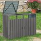 Hearth and Haven Outdoor Metal Garbage Bin Shed for 2 Trash Cans with Lockable Doors in Gray, , large