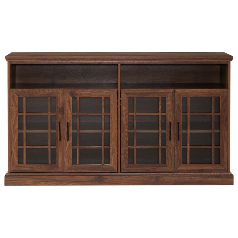 Walker Edison Hazel 58&quot; TV Stand in Dark Walnut, , large