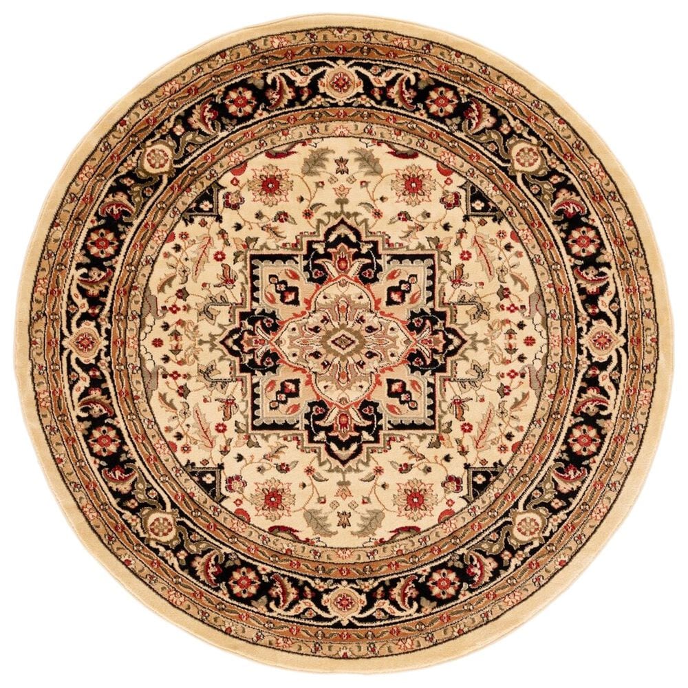 Safavieh Lyndhurst 6" Round Beige and Black Runner, , large