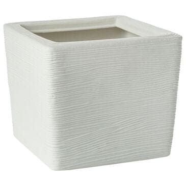 Alfresco Home Shabby Square Patio Planter in Pearl White, , large