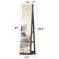 GigaCloud Swivel Jewelry Cabinet with Full Length Mirror and Locking Mechanism in Brown, , large