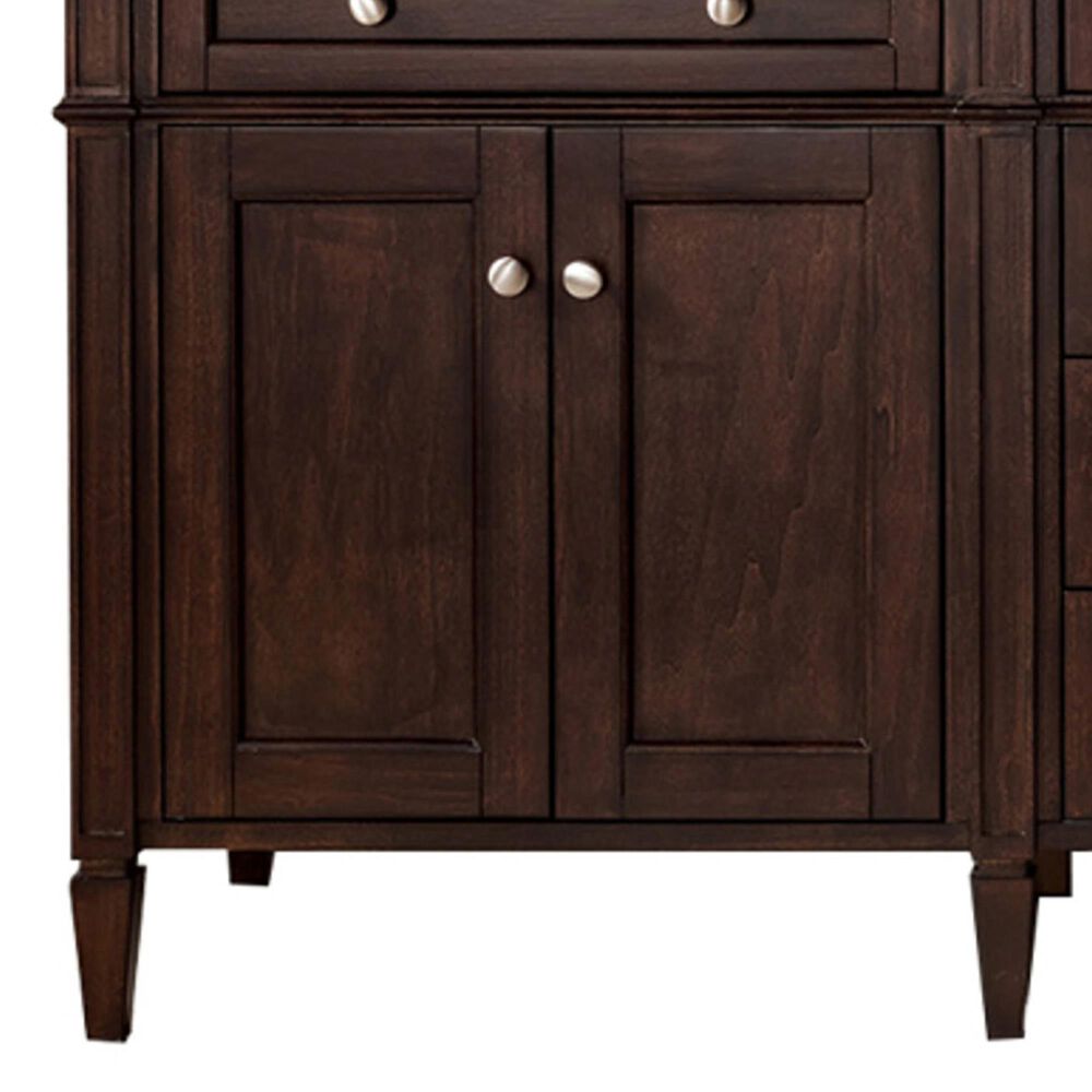 James Martin Vanities Brittany 72" Double Bathroom Vanity in Burnished Mahogany with 3 cm Parisien Bleu Silestone Top, Rectangular Sinks and FreePower Wireless Charger, , large