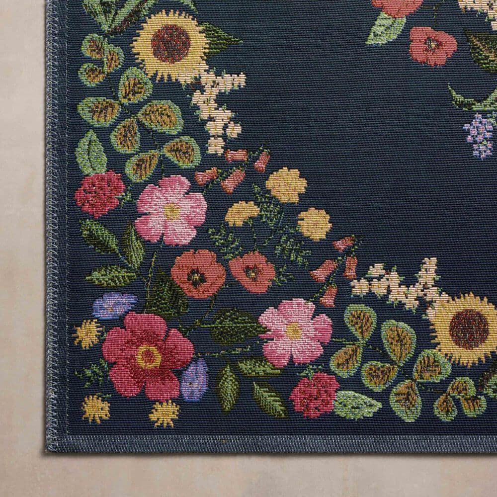 Rifle Paper Co. x Loloi Perennial Blossom 2&#39;5&quot; x 7&#39;8&quot; Navy Runner, , large